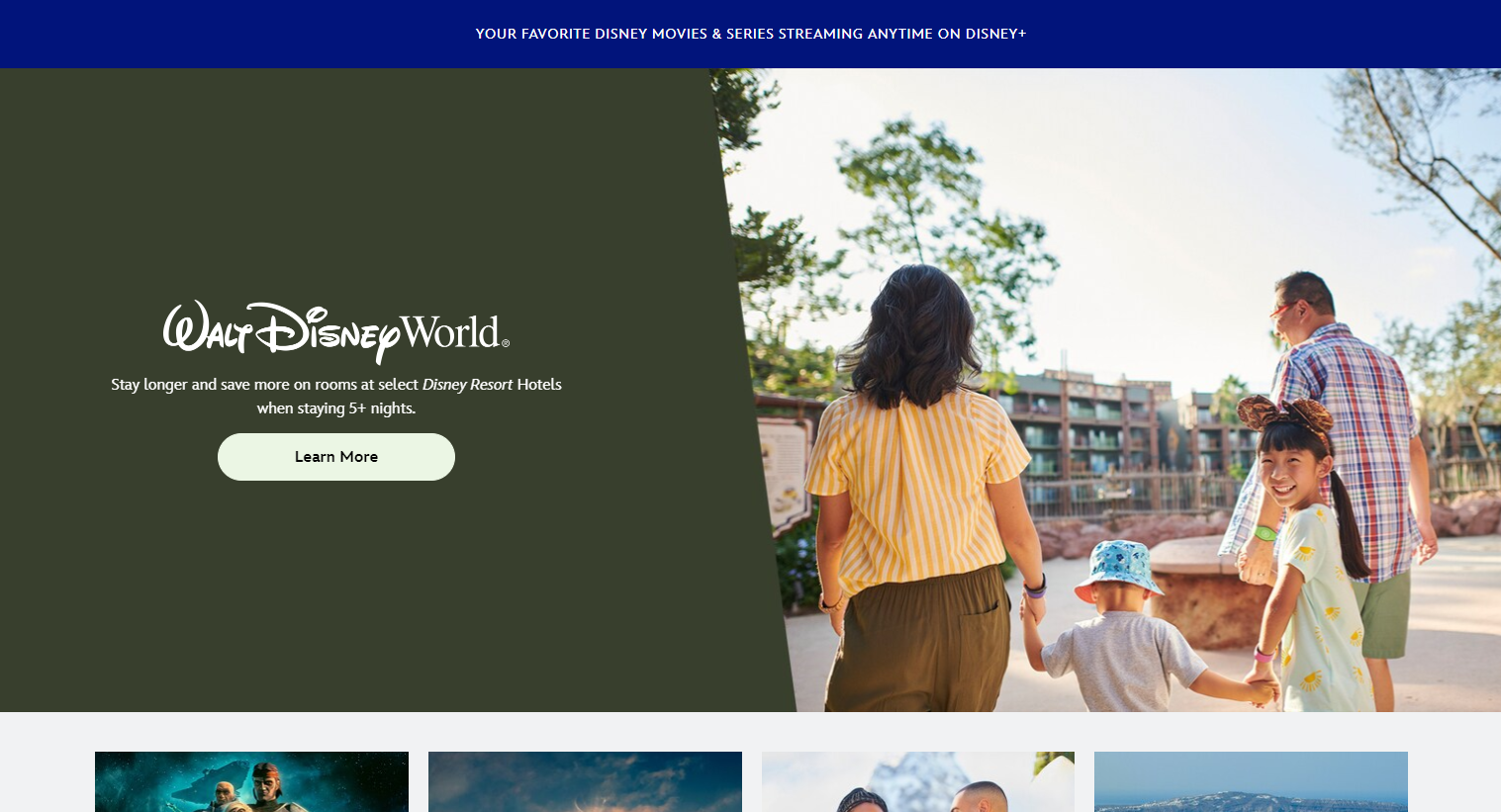 Disney's omnichannel ecommerce website with many omnichannel touchpoints