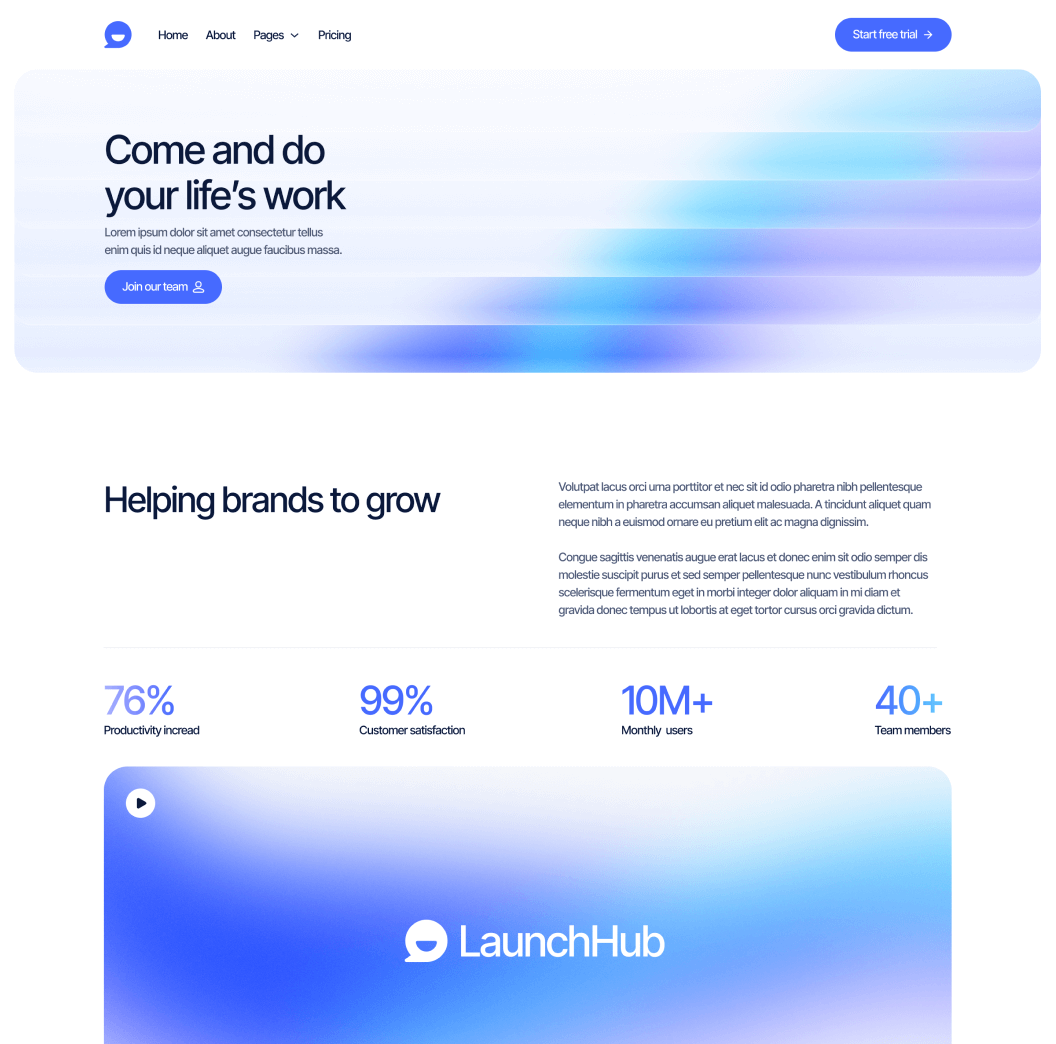 LaunchHub - Careers Page - Support Platform Webflow Template