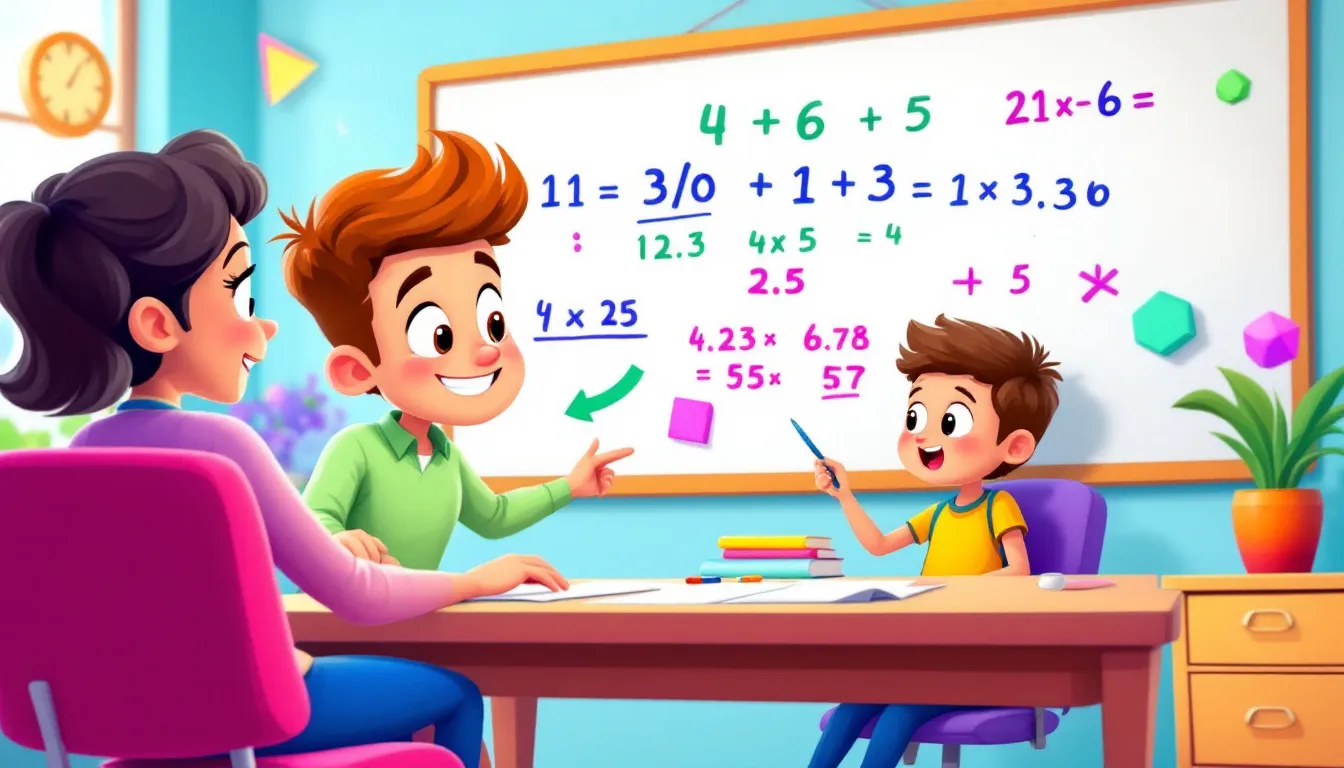 Ein Schüler erhält individuelle Nachhilfe in Mathematik.