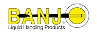 Logo of BANJO Liquid Handling Products with stylized yellow text and a circular design on the right.