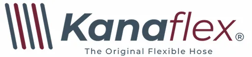 Kanaflex logo with stylized vertical lines and tagline 'The Original Flexible Hose.'