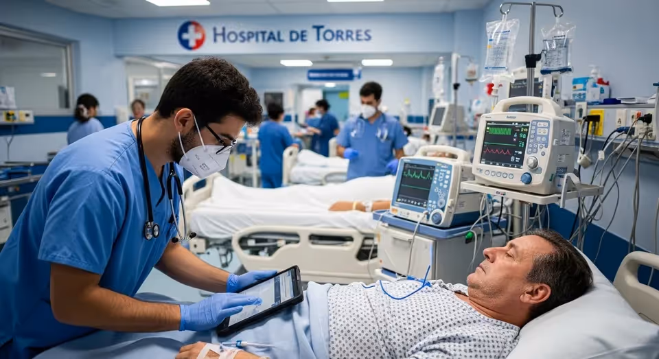 Médico monitora paciente em leito do Hospital de Torres