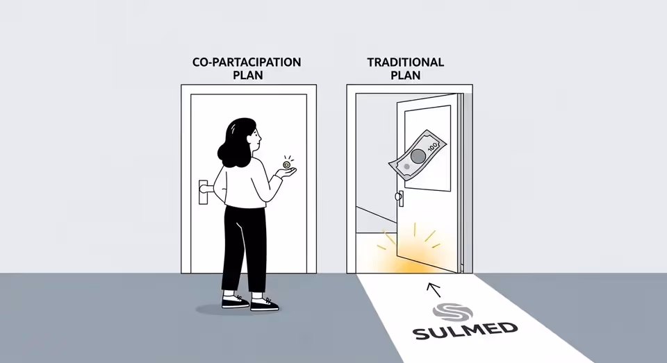 Ilustração compara plano com coparticipação e tradicional