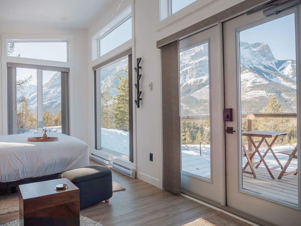 interior of a cabin in the winter