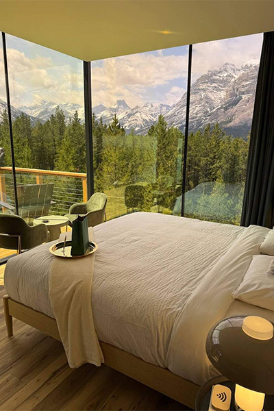 bedroom with a made bed