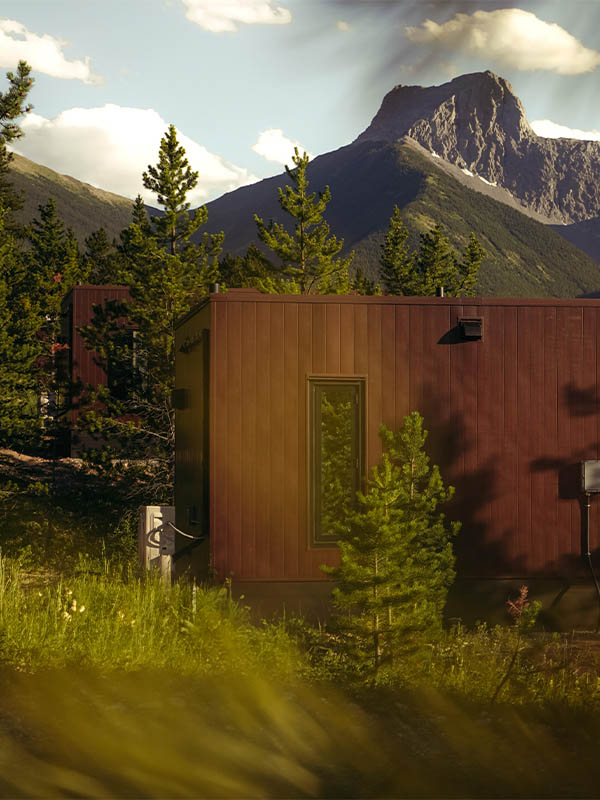 multiple skyglass cabins in the mountains