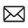 Black envelope icon representing email or messaging.