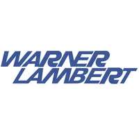 Warner Lambert logo in stylized blue text.