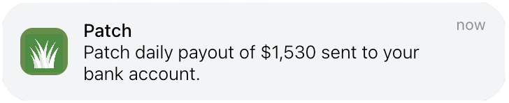Patch Payout Notification