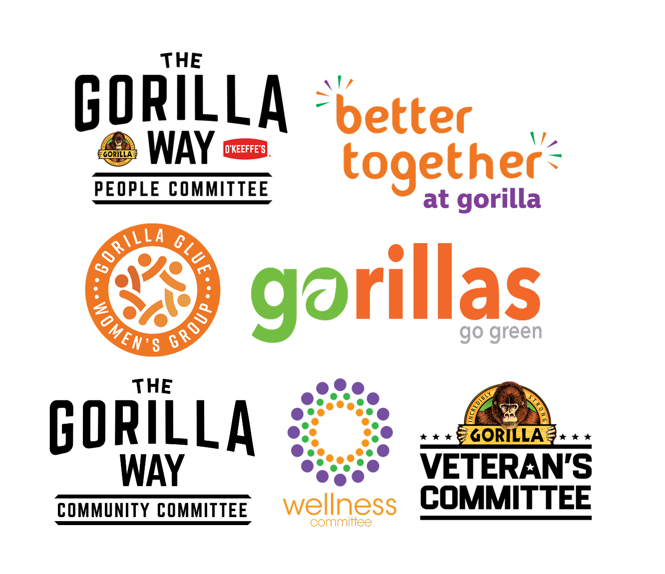 Group of company logos.