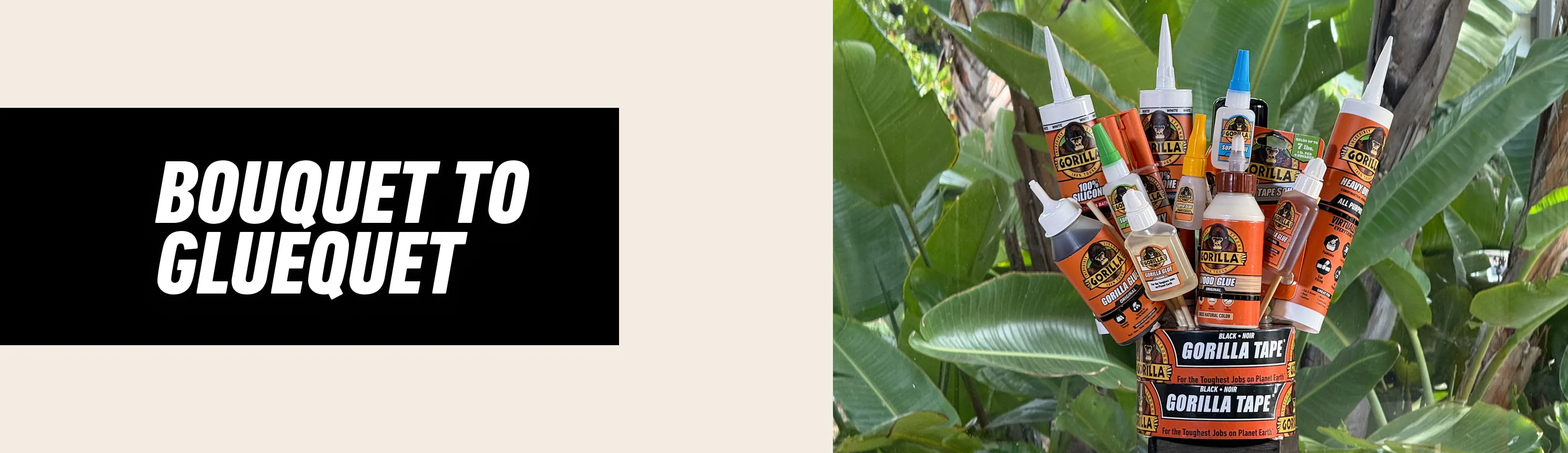 Gluequet tan hero image for desktop view with product display