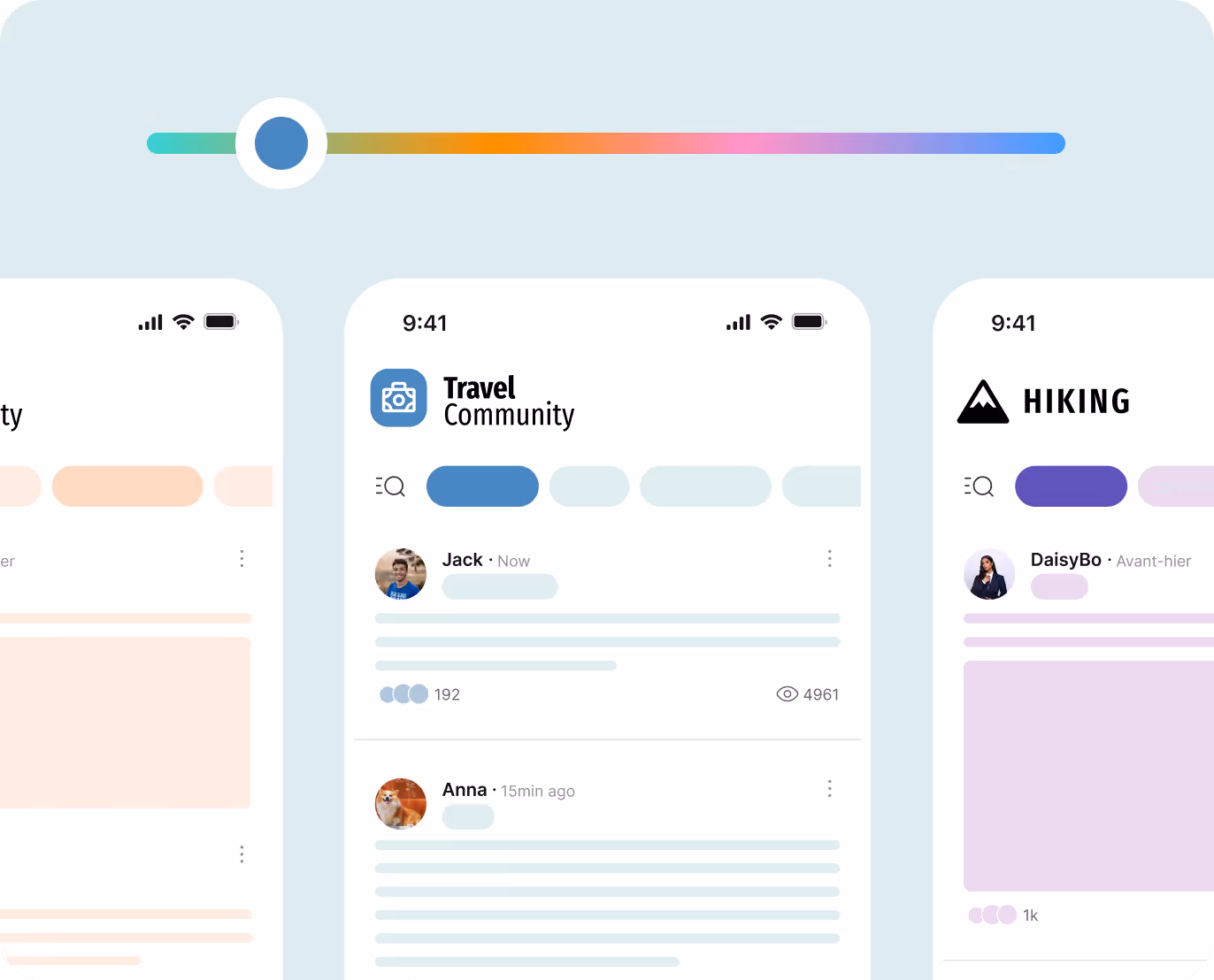 Example of customized community's colors, logo and fonts 