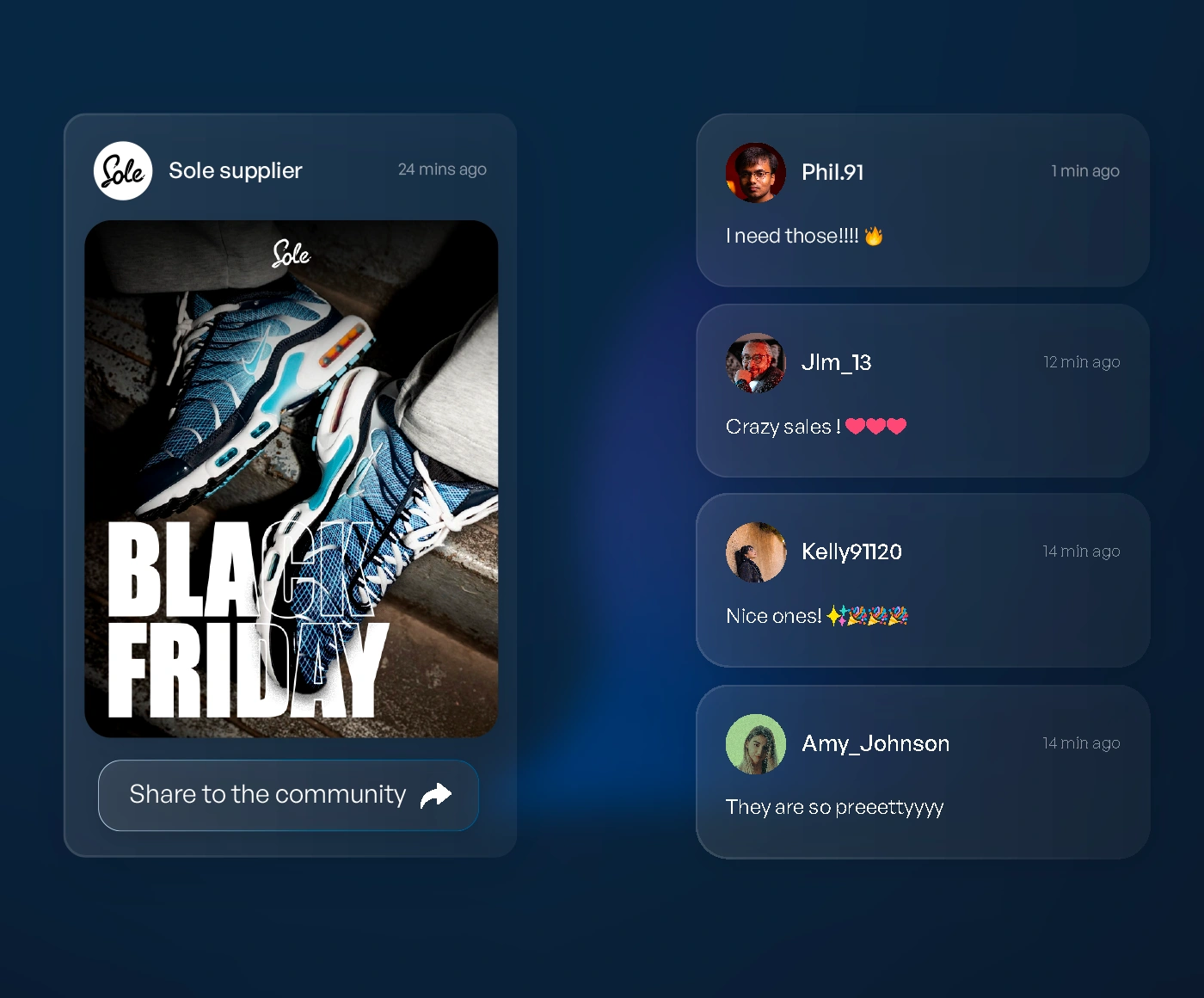 A product page linked to its community discussion thread