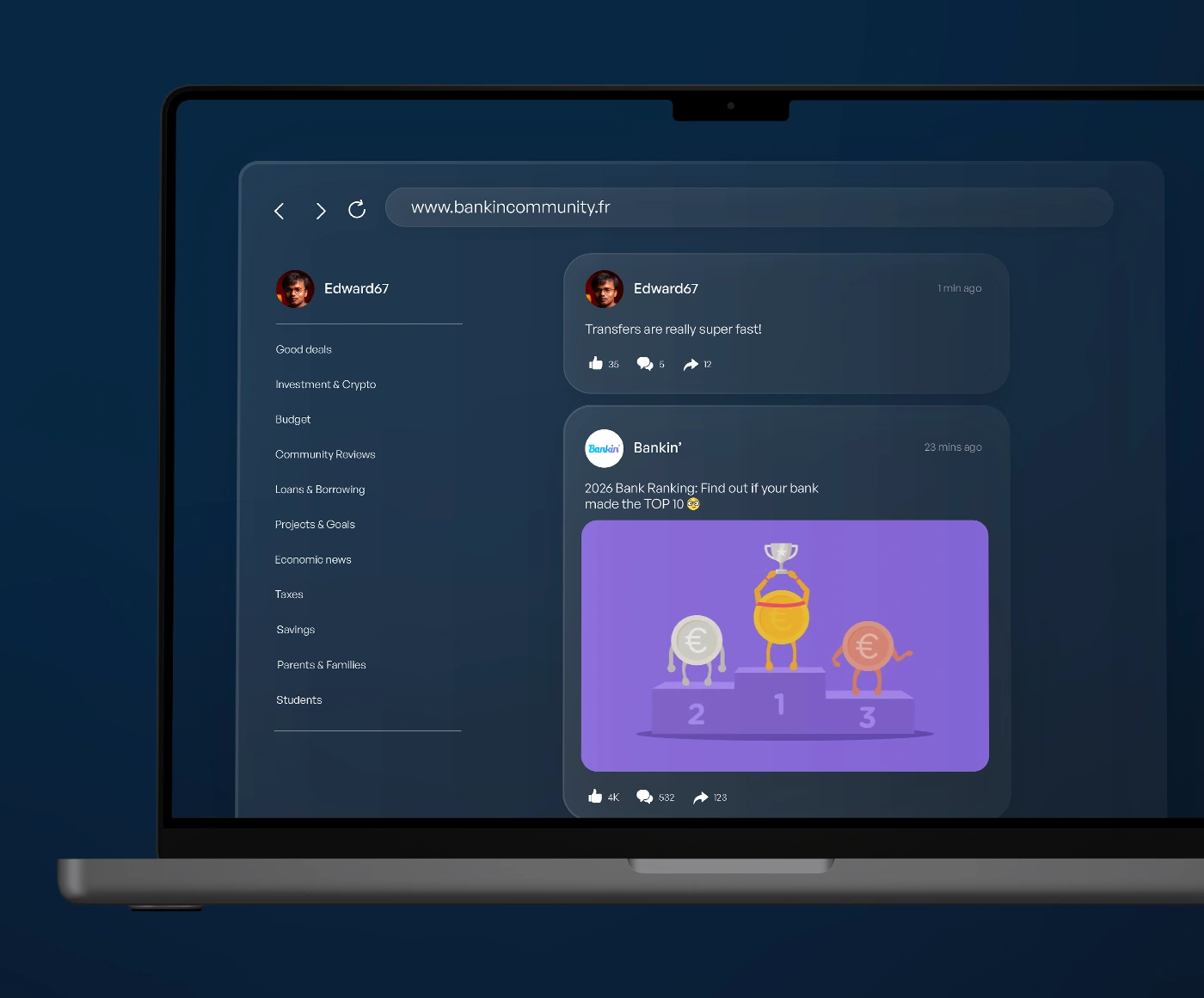 A community mirrored on the web and in the mobile app