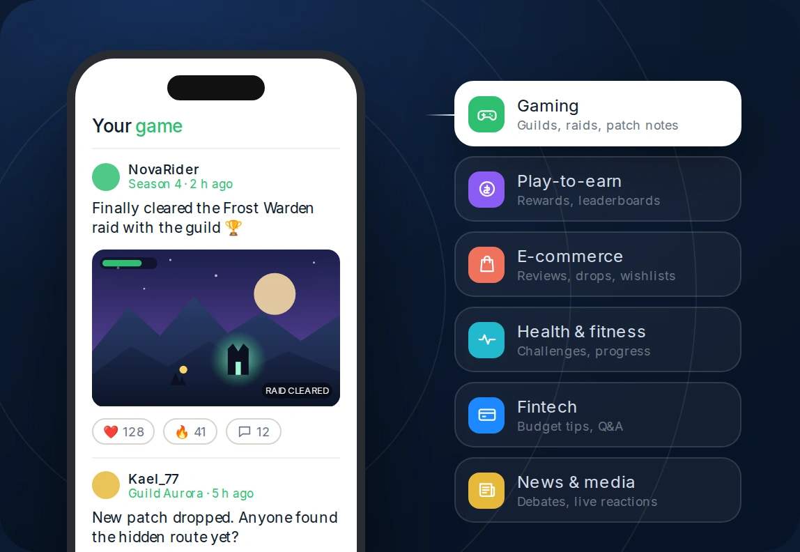 Octopus Community used across gaming, retail, fitness, fintech and media apps