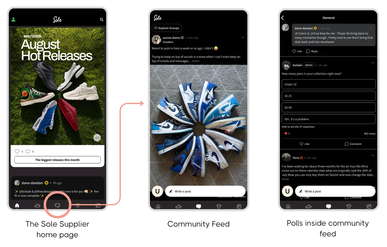The Sole Supplier in-app community case study — key visual