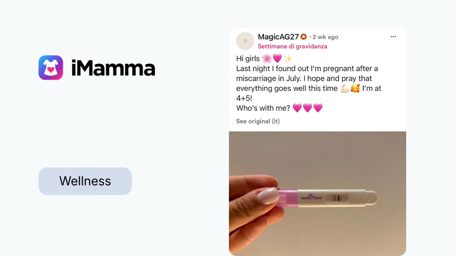 iMamma in-app community case study card