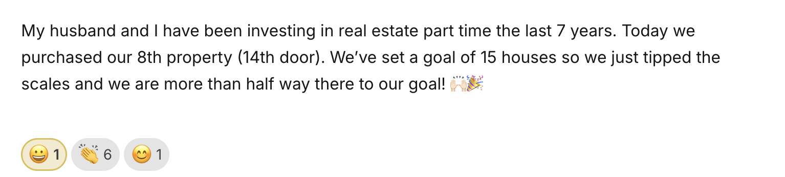 Member bought 8th property