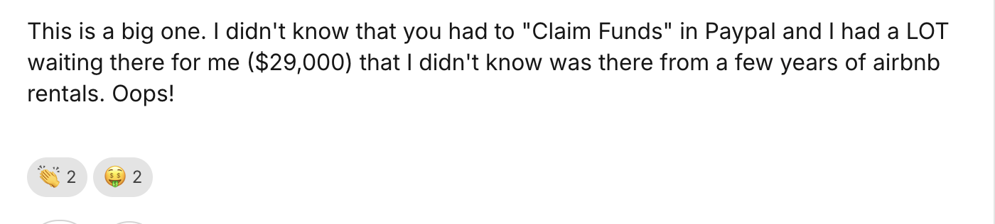 Member found $29K in PayPal