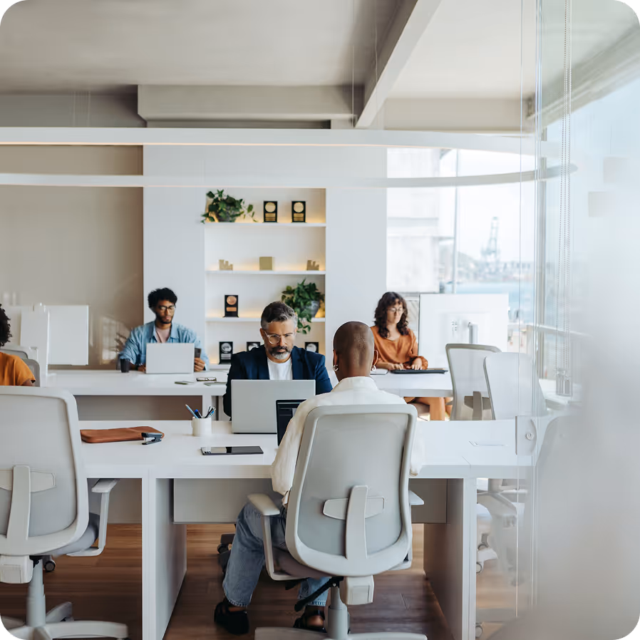 team in modern office