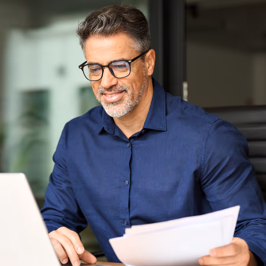 Property owner with paperwork