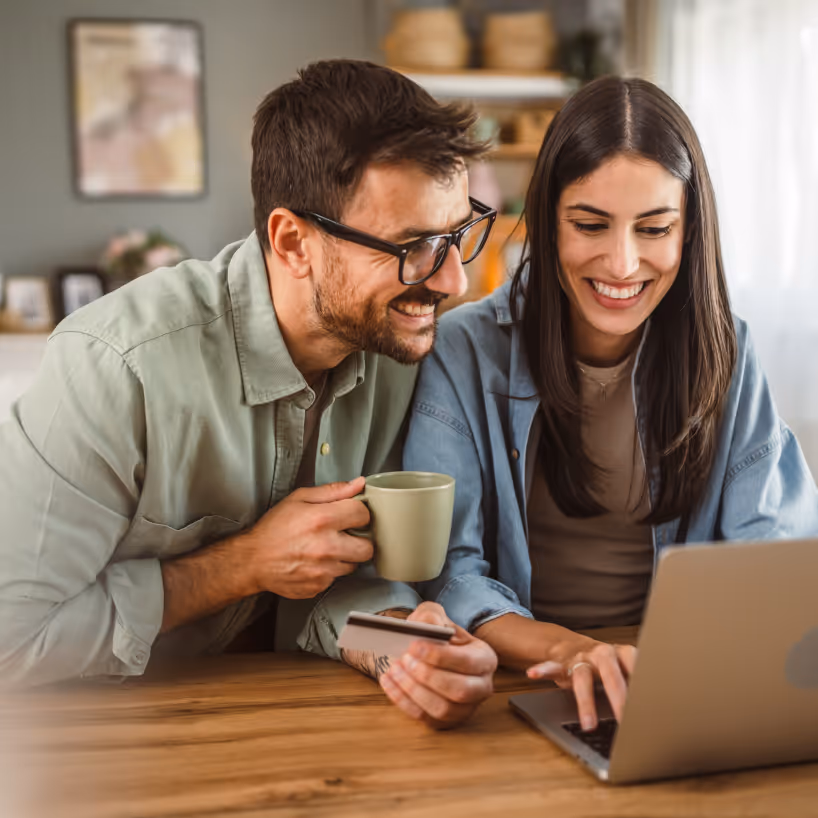 Couple with laptop
