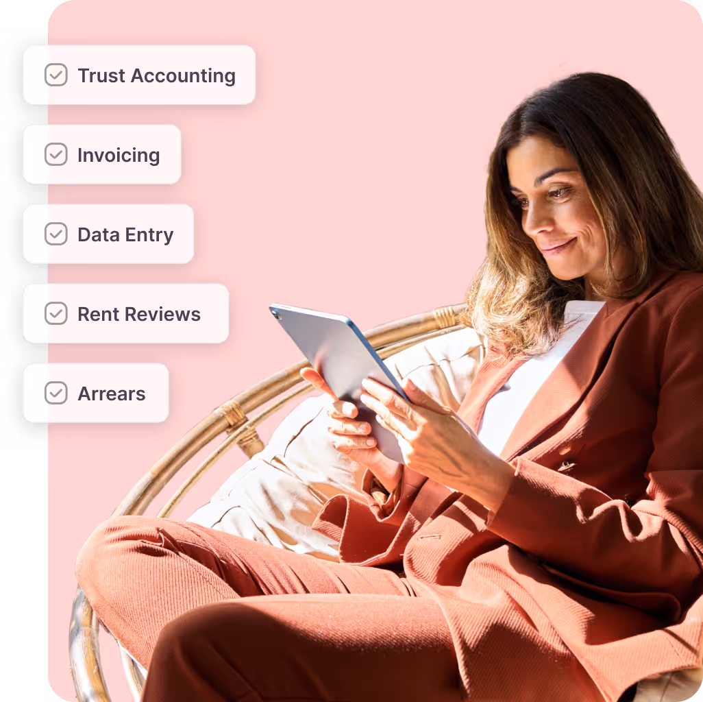 Woman holding tablet