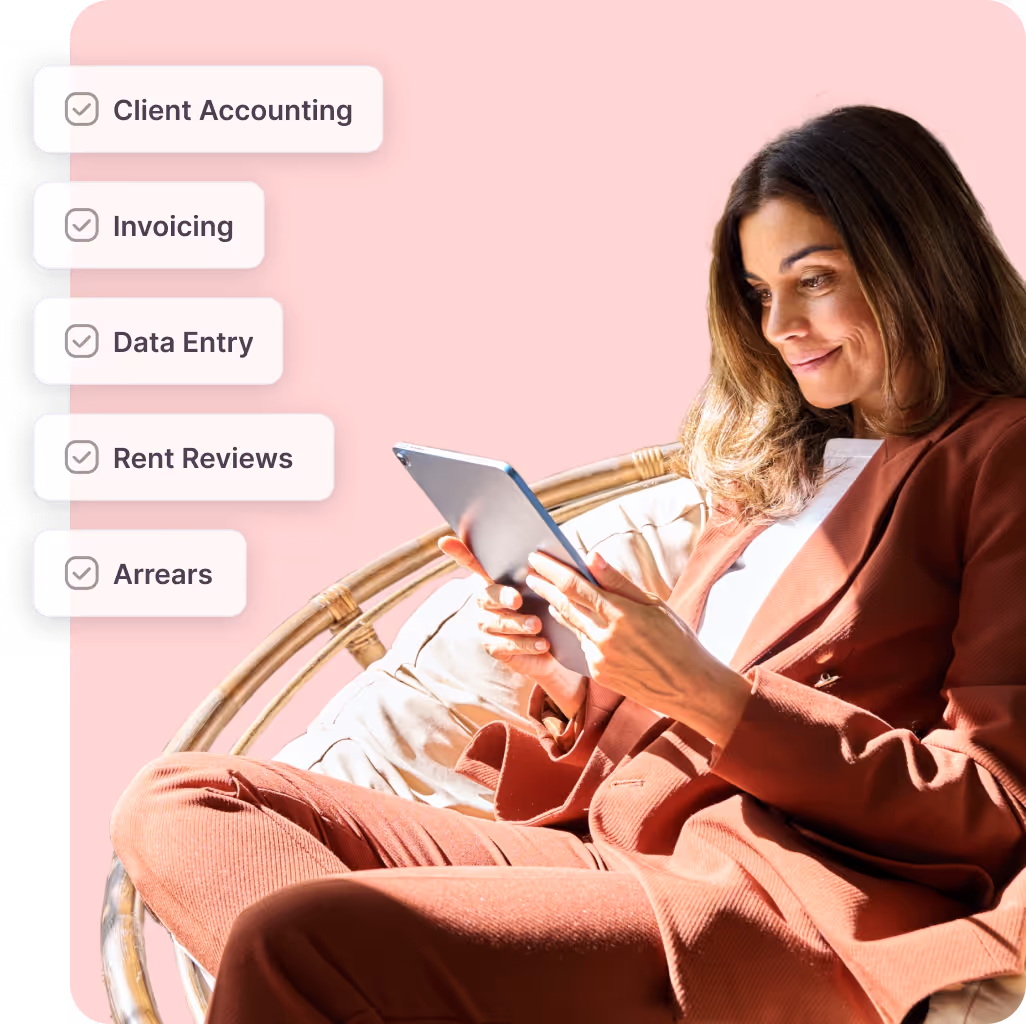 Woman holding tablet