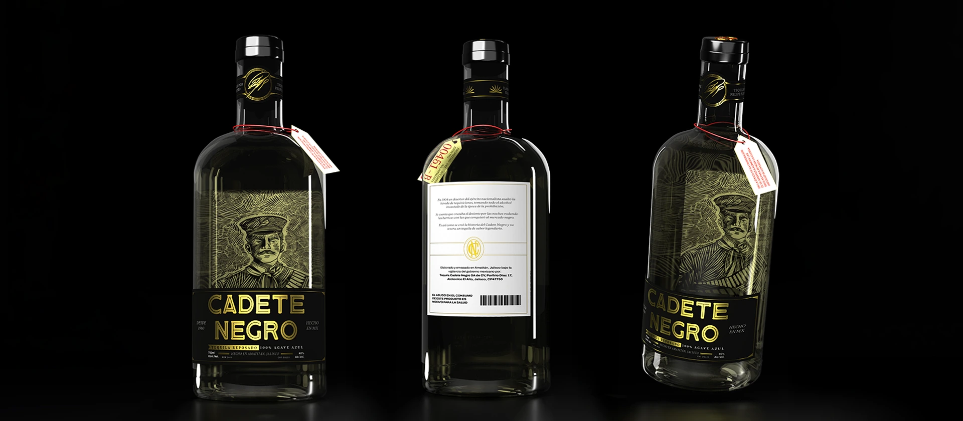 Naming, diseño de marca y diseño de empaque para Cadete Negro con premio LATAMPACK por Aditivo Agencia en México