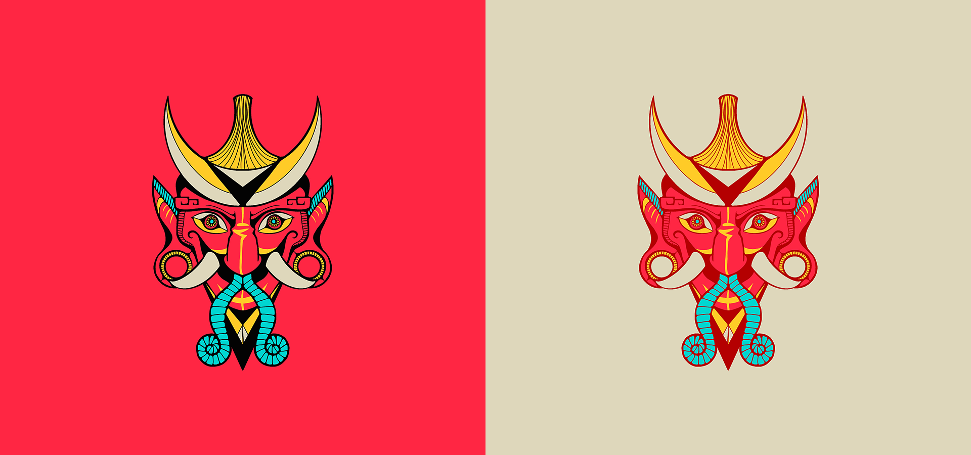 Diseño de símbolo para empaque de Kisín Dios del Picor con premios Anuaria México, CLAP y LATAMPACK por Aditivo Agencia en Cancún México