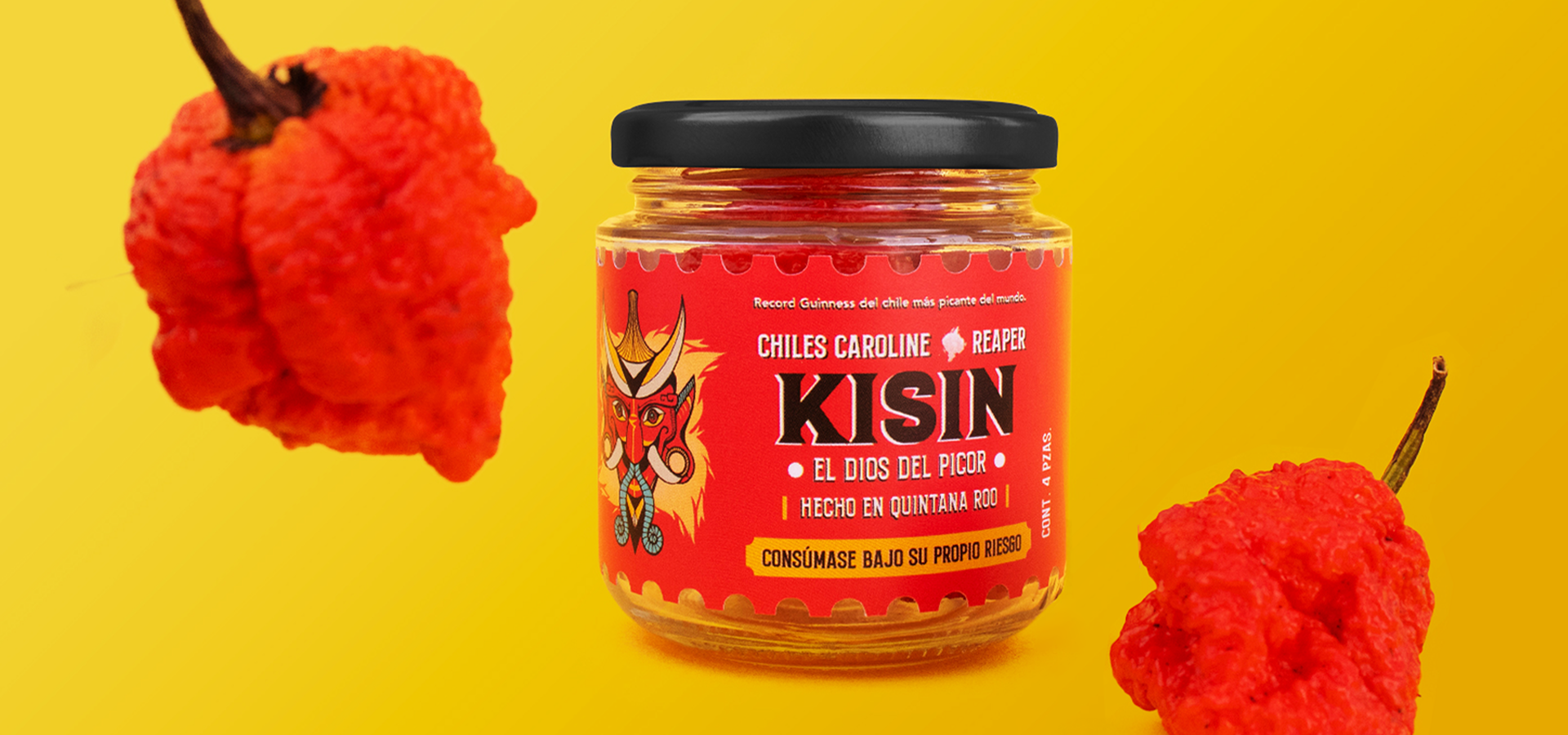 Diseño de empaque para Kisín Dios del Picor con premio Anuaria México, CLAP y LATAMPACK por Aditivo Agencia en Cancún México