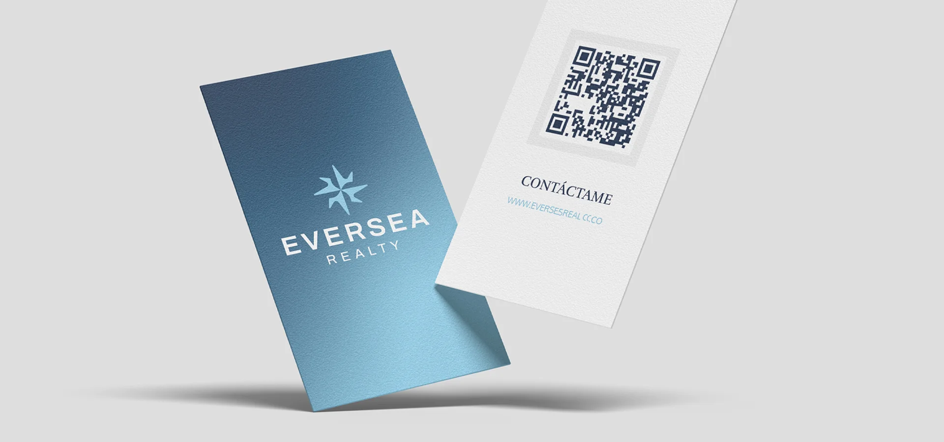 Tarjeta de presentación con diseño de marca para Eversea Realty por Aditivo Agencia en Cancún México