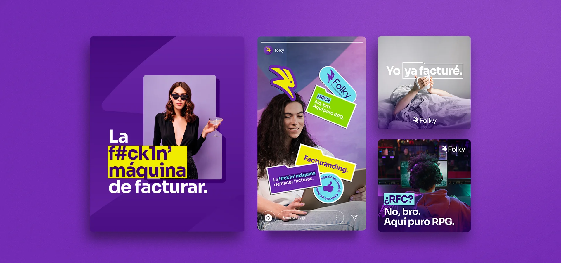 Redes sociales con naming y diseño de marca para Folky por Aditivo Agencia en Cancún México