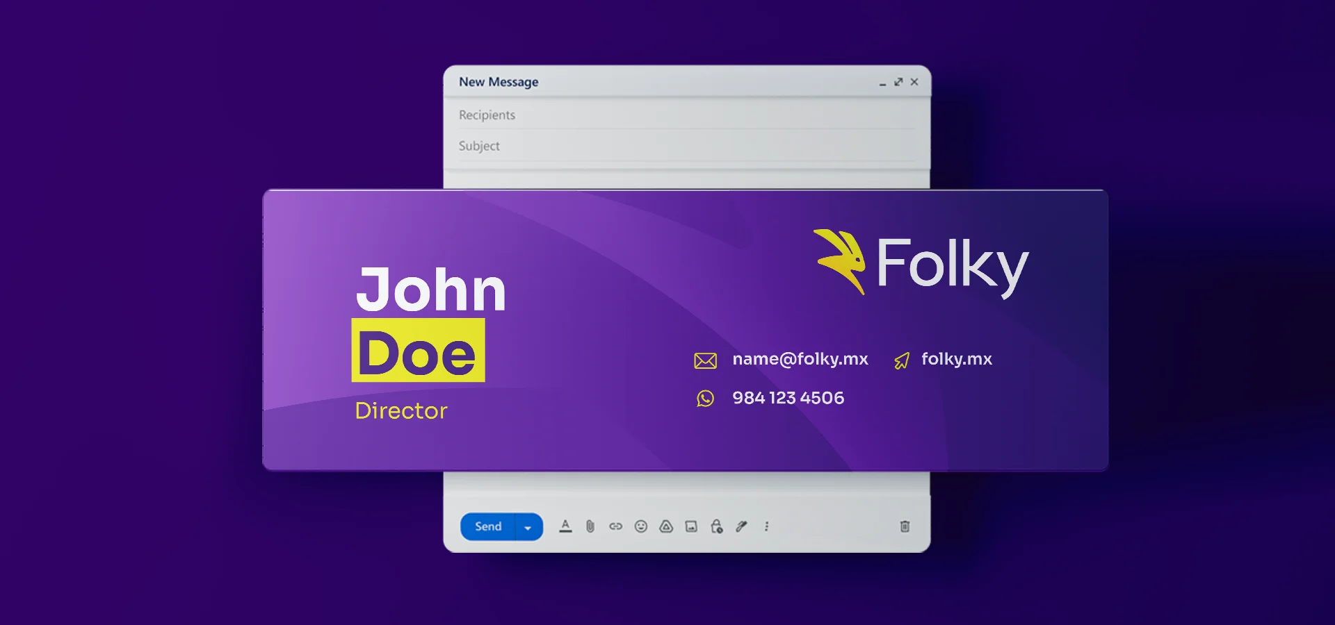 Firma electrónica con naming y diseño de marca para Folky por Aditivo Agencia en Cancún México