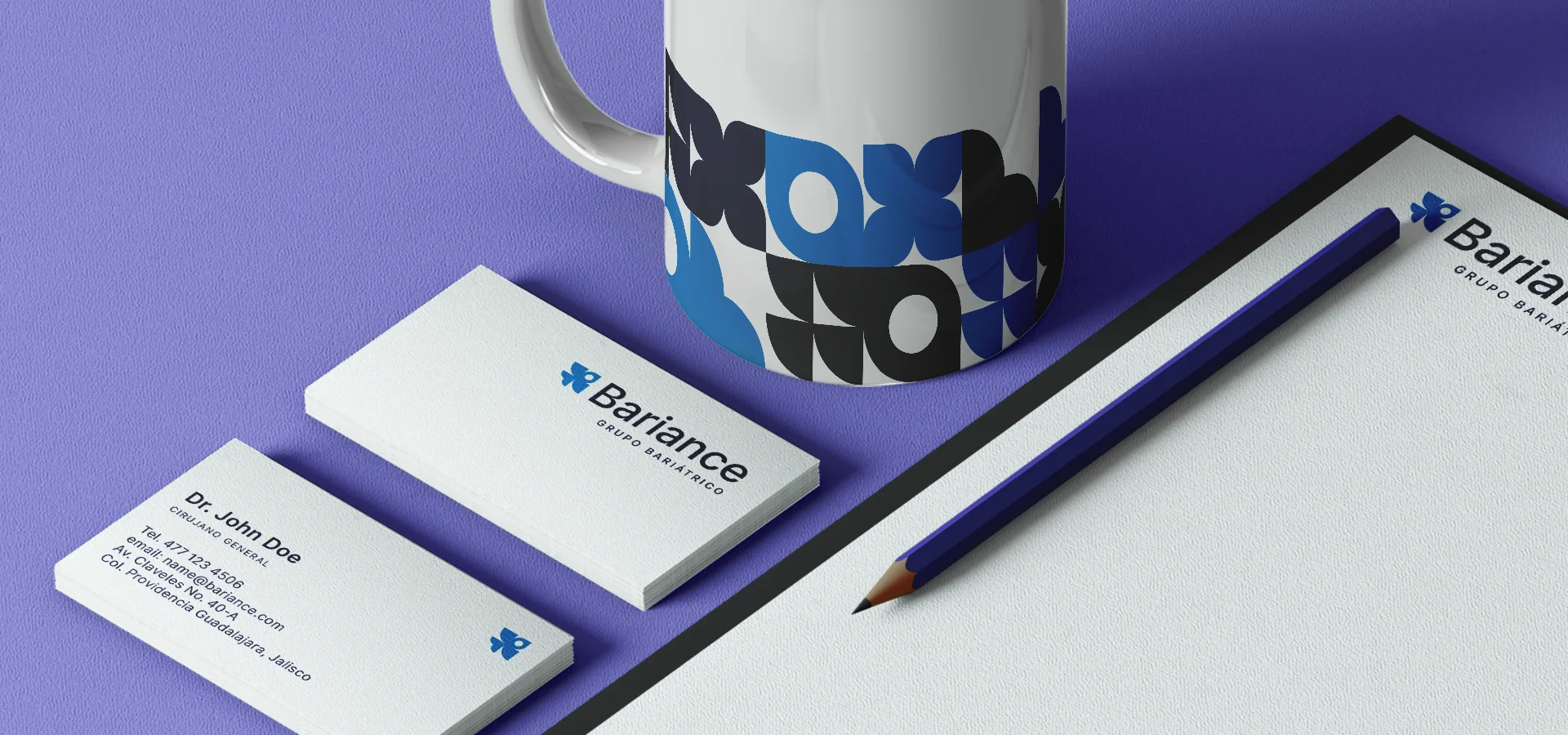 Papelería con naming y rediseño de marca para Bariance con premio Anuaria México y CLAP por Aditivo Agencia en Guadalajara México