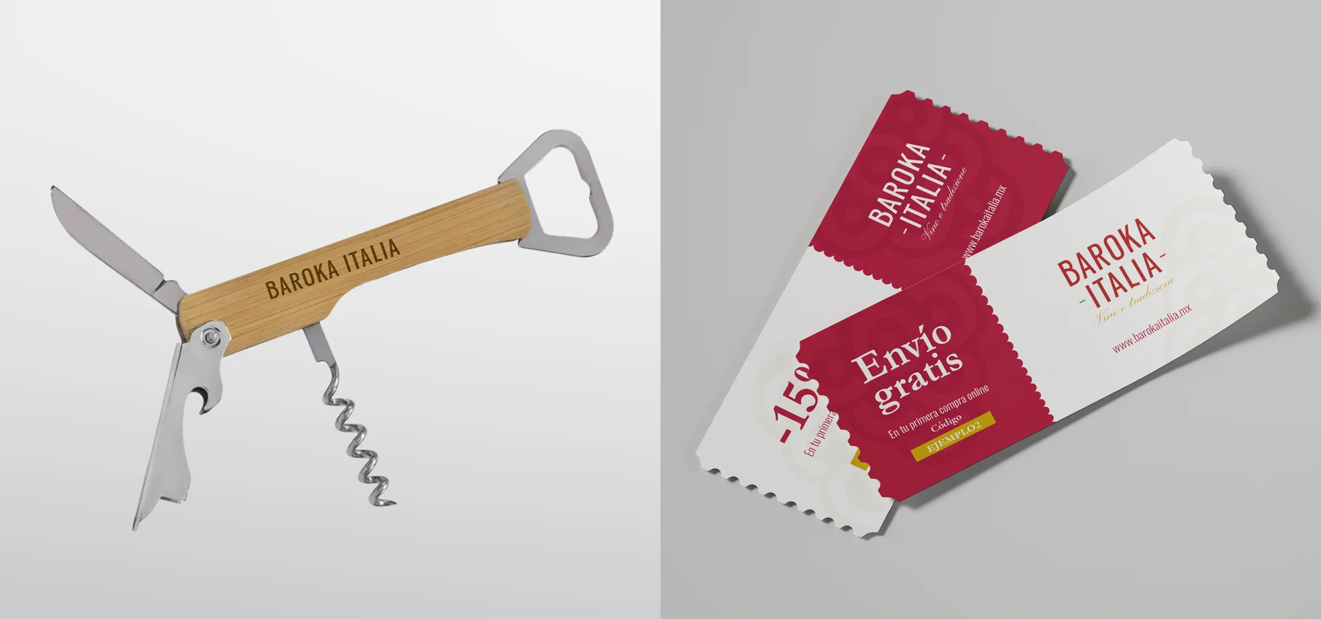 Promocionales con diseño de marca para Baroka Italia por Aditivo Agencia en Cancún México