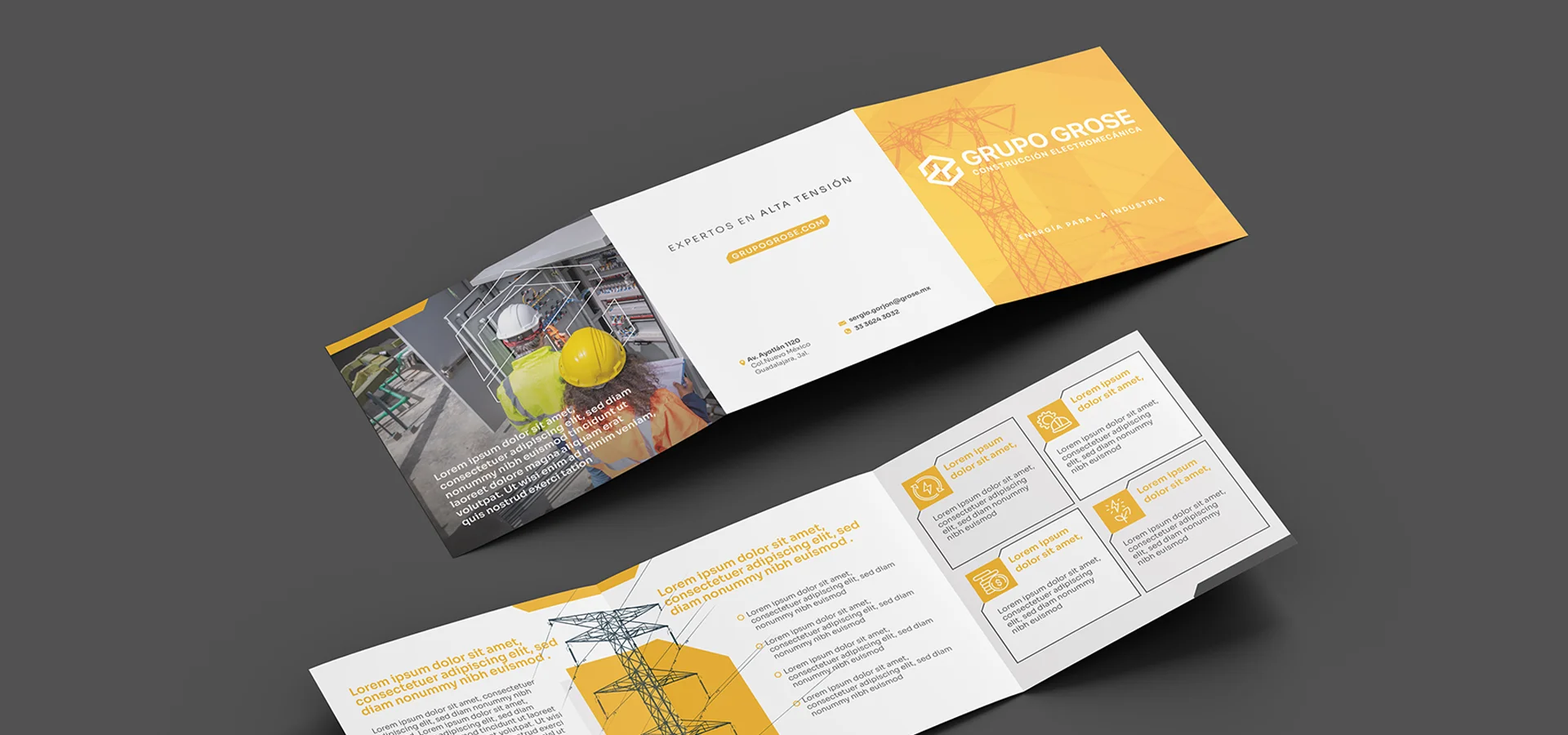 Brochure con rediseño de marca de Grupo Grose por Aditivo Agencia en Guadalajara México