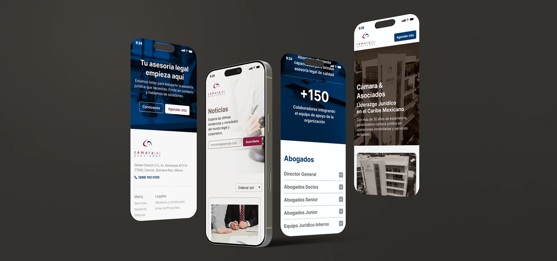 Diseño web responsivo para Cámara & Asociados con premio OX México por Aditivo Agencia en Cancún, México