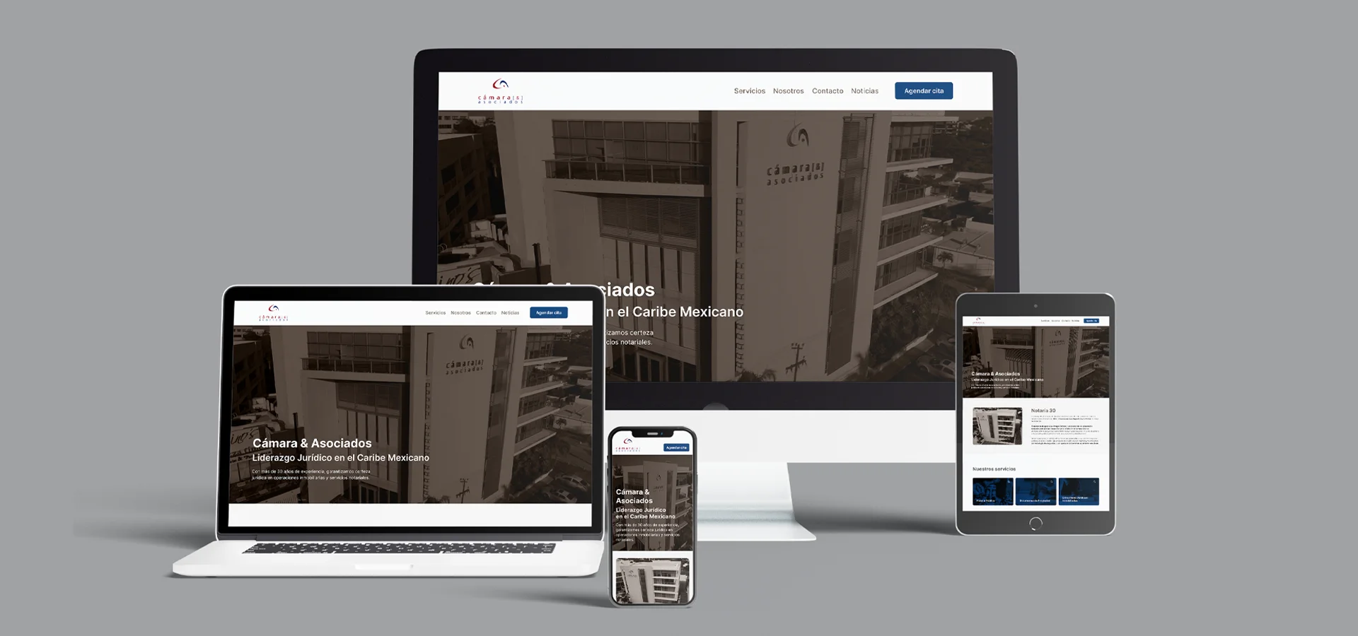 Diseño web responsivo para Cámara & Asociados con premio OX México por Aditivo Agencia en Cancún, México