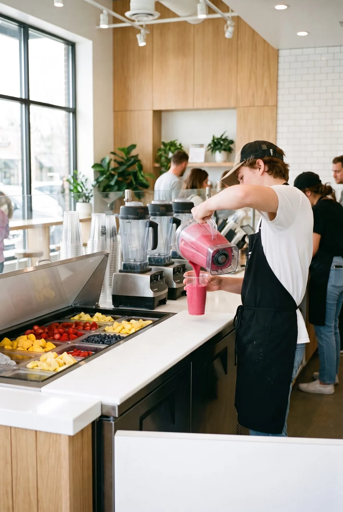Smoothies made with frozen fruit for food service