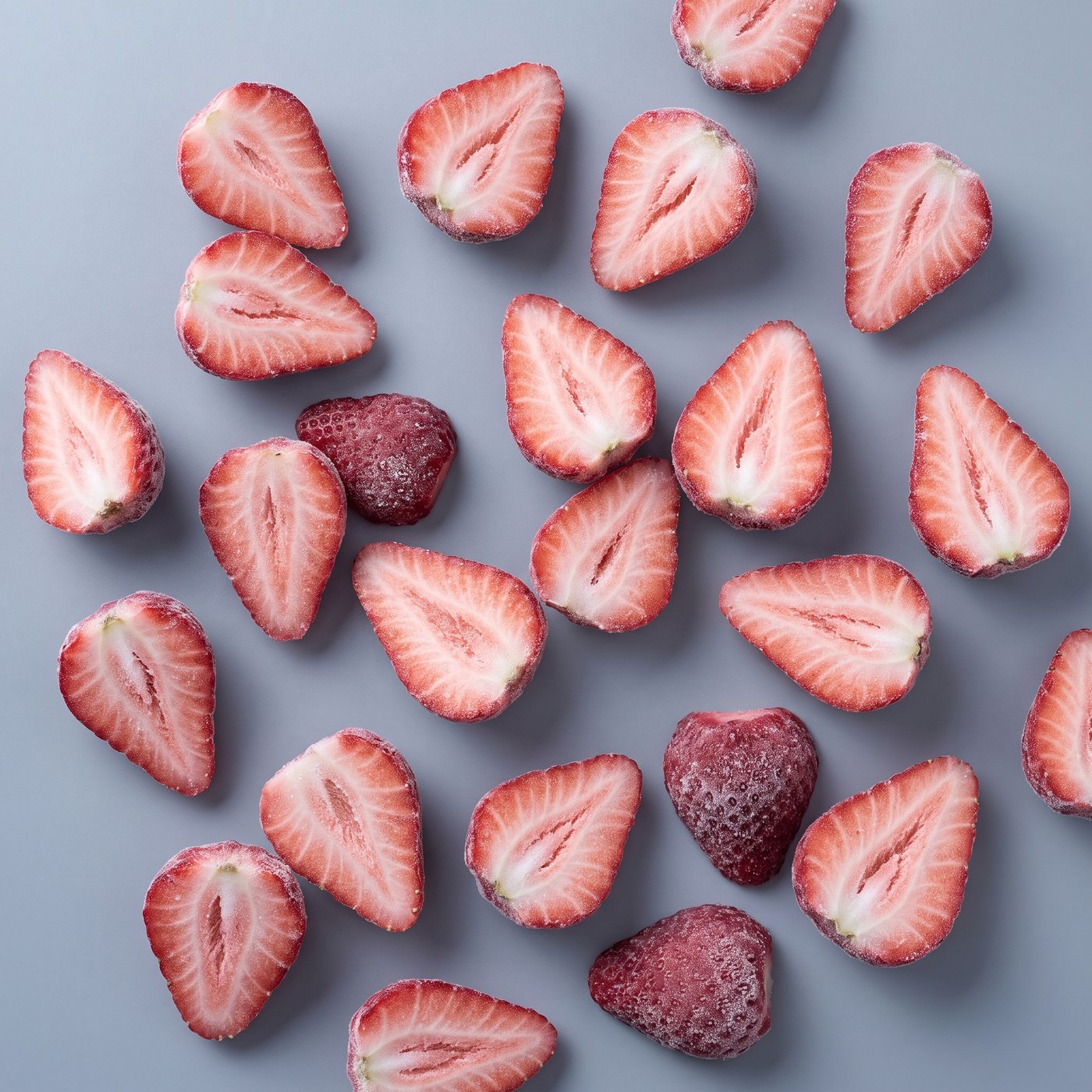 IQF half sliced frozen strawberries