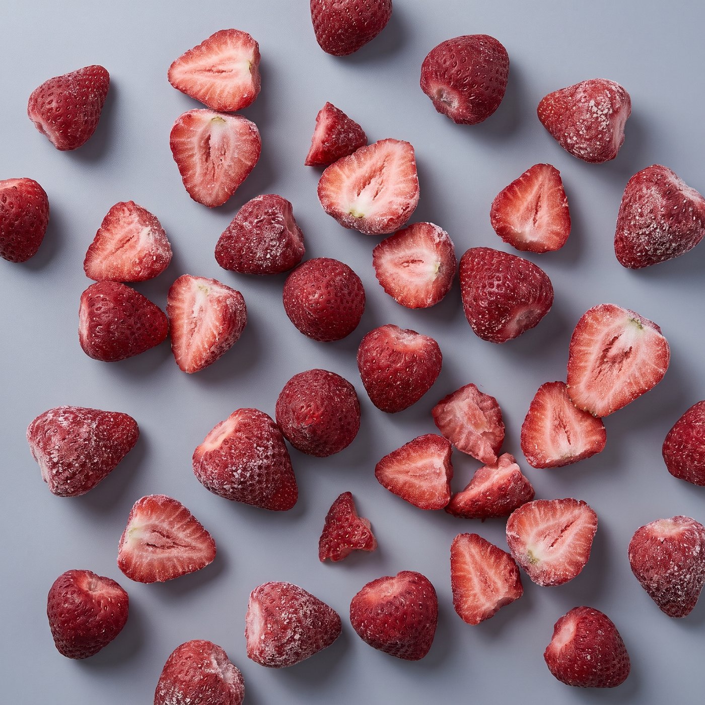 IQF whole and broken frozen strawberries