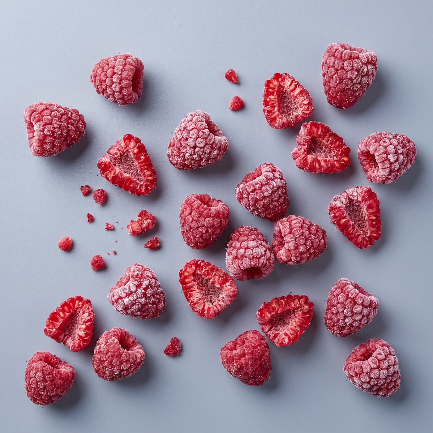 IQF whole and broken raspberries