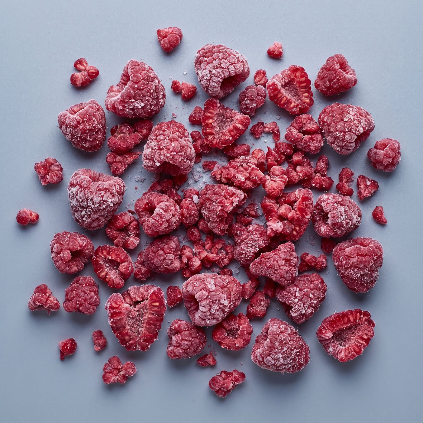 IQF raspberry pieces and crumbles