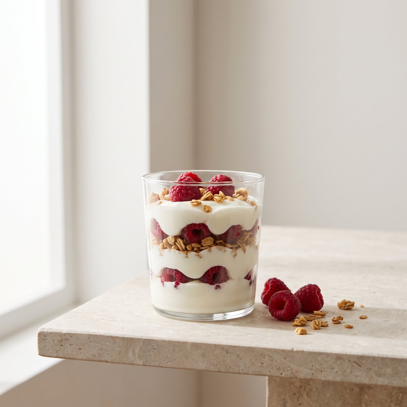 Raspberry yogurt parfait