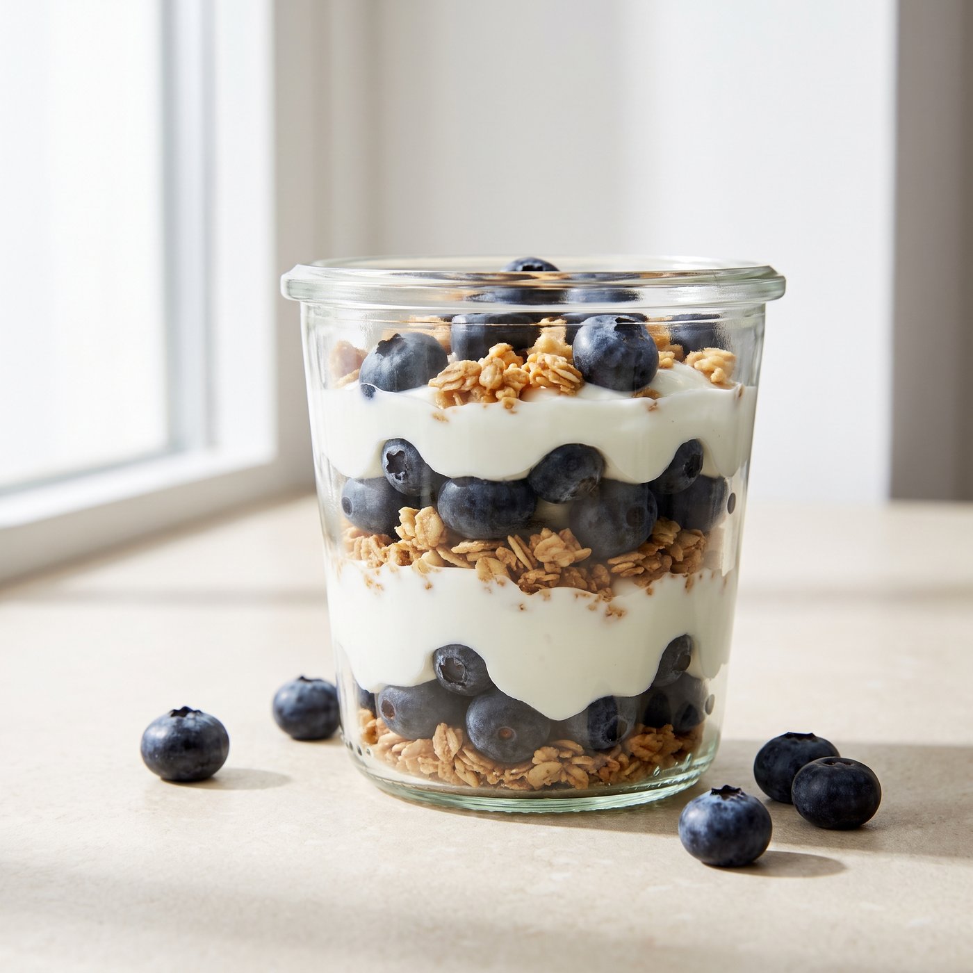 Blueberry yogurt parfait