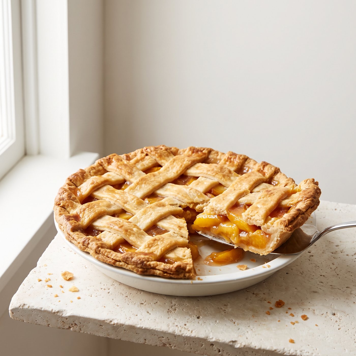 Peach pie made with IQF peaches