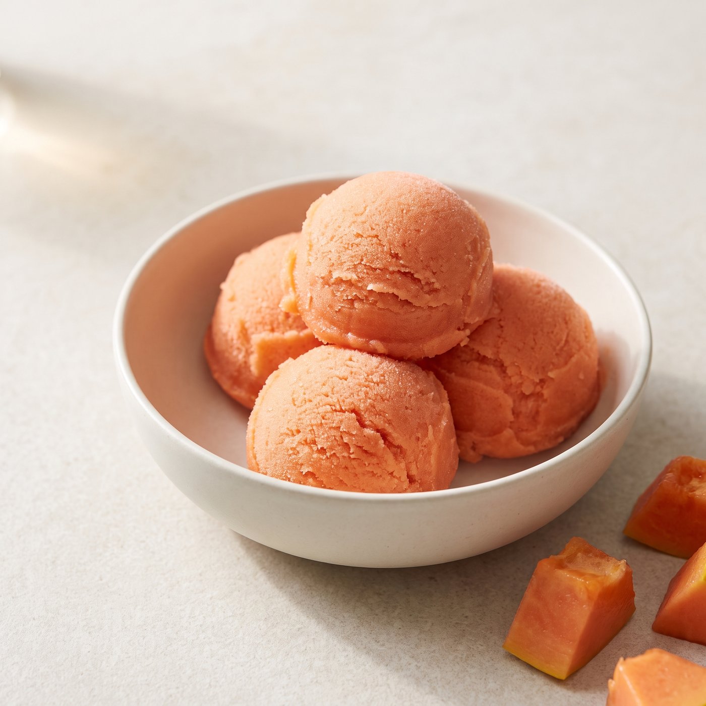 Papaya sorbet made with IQF papaya