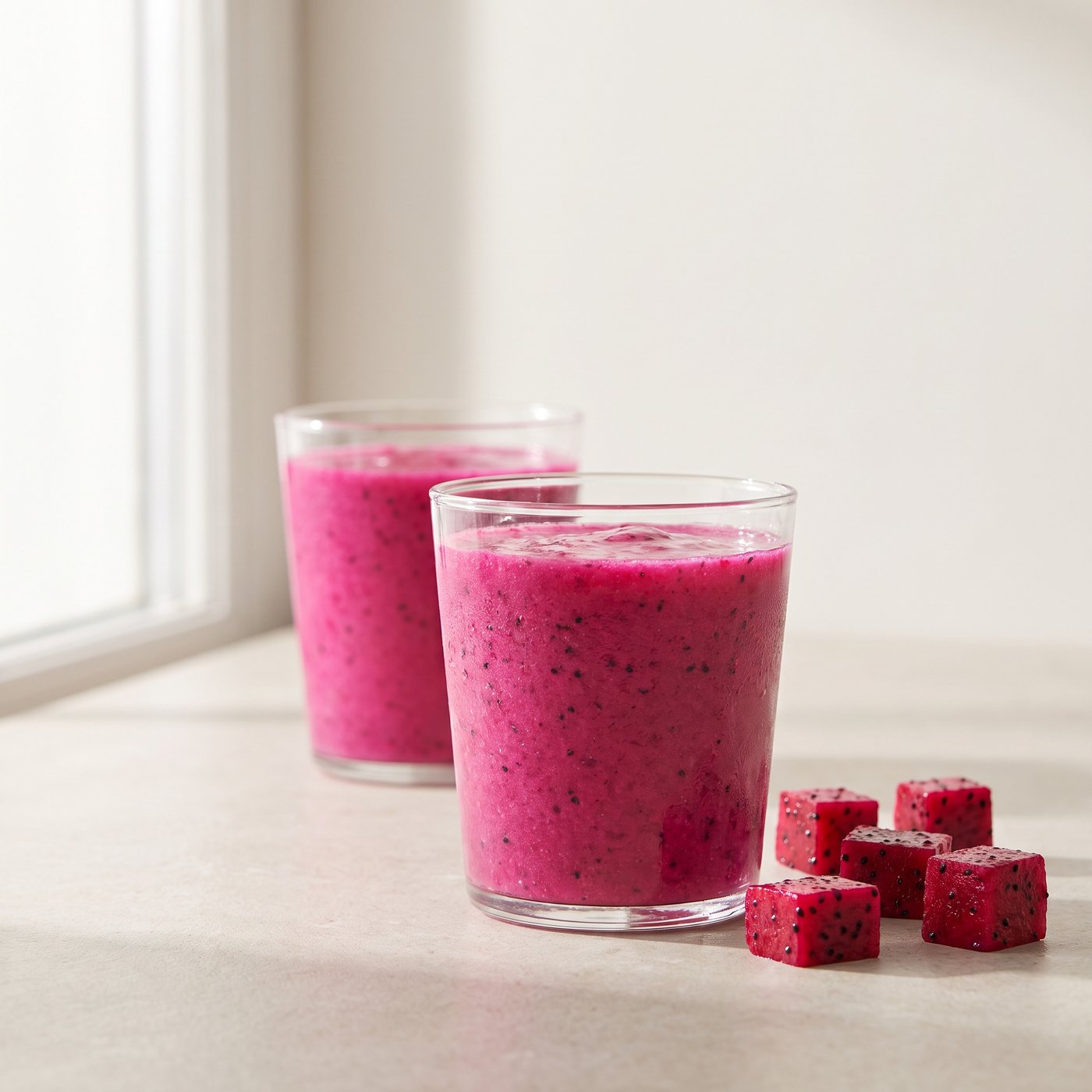 Dragon fruit smoothies made with IQF dragon fruit