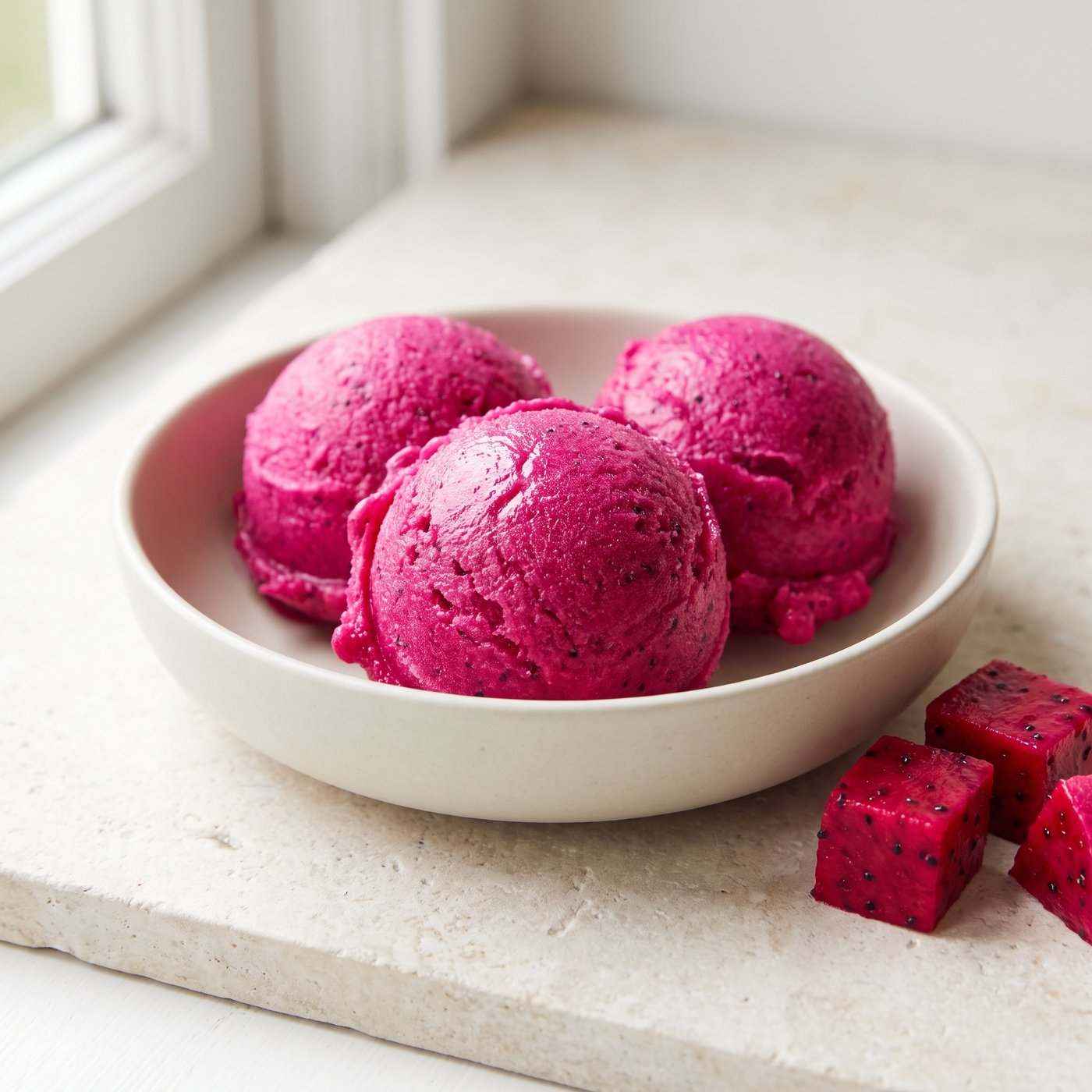 Dragon fruit sorbet made with IQF dragon fruit